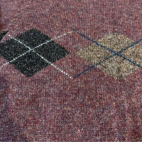 Men’s Four Winds Vintage Crew Neck 100% Shetland Wool Argyle sweater. Size M - Picture 8 of 8